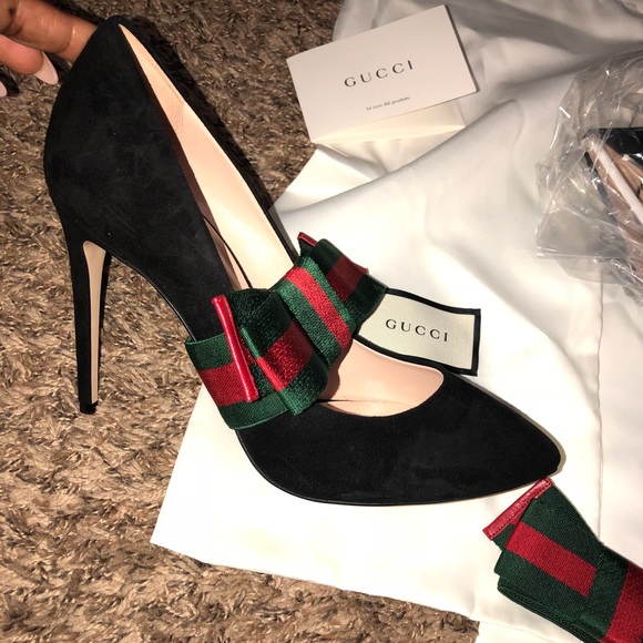 gucci suede pumps